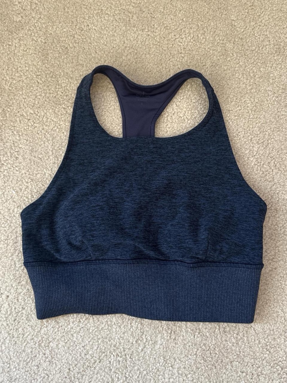 ALO Yoga Navy Racerback Seamless Sports Bra